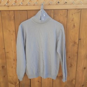 Skyblue Turtleneck wool Sweater, 100%Pure New Wool Longneck knit Sweater